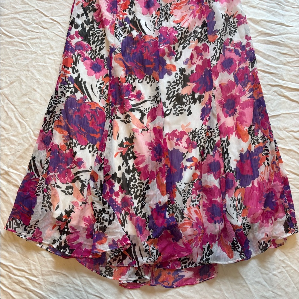 Laura Scott A-Line Skirt - Pink and Purple Floral
